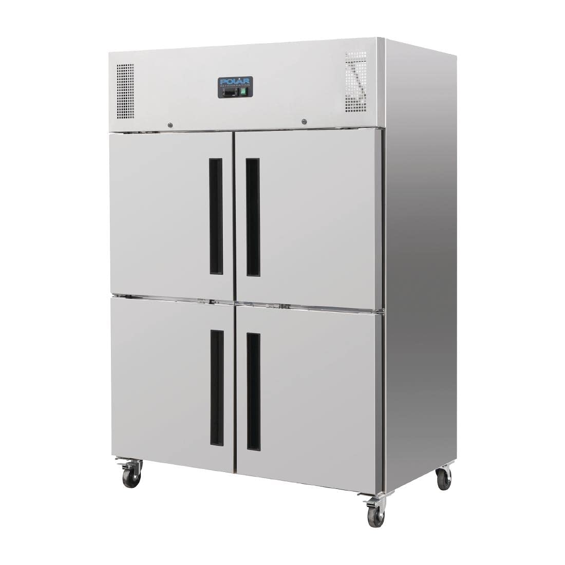 Polar Refrigeration G - Series 700W Upright Double Stable Door Gastro Freezer 1200 Litre, Stainless Steel, - 20°C to - 10°C, 2010(H)x1340(W)x800(D)mm, 6 Shelves, Energy Rating D, Lockable Castors | CW196 - Amazing Gadgets Outlet