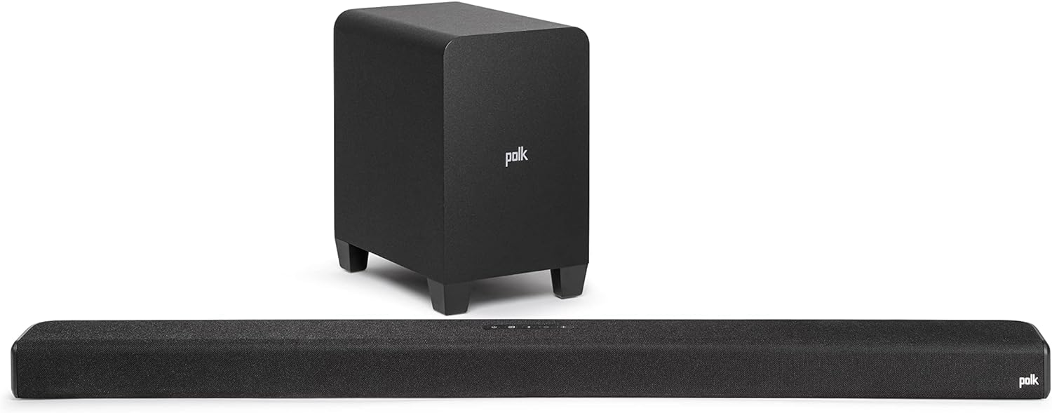 POLK Audio Signa S4 Soundbar with Wireless Subwoofer, eARC, True Dolby Atmos, Bluetooth, Ultra - Slim Sound Bar for TV with Wireless Sub, True 3D Surround Sound, Black - Amazing Gadgets Outlet