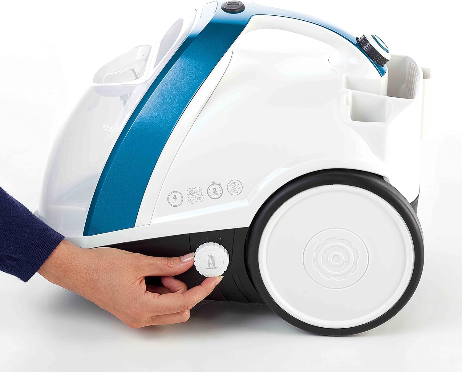 Polti Vaporetto Smart 100_B, Steam Cleaner, Unlimited Autonomy, High Pressure Boiler 4 Bar, Kills And Eliminates 99.99% * Of Viruses, Germs And Bacteria, 9 Accessories, White/Sky Blue   Import  Single ASIN  Import  Multiple ASIN ×Product customiz - Amazing Gadgets Outlet