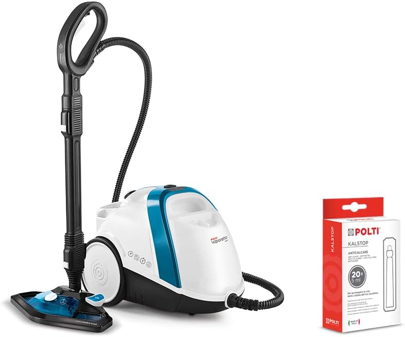 Polti Vaporetto Smart 100_B, Steam Cleaner, Unlimited Autonomy, High Pressure Boiler 4 Bar, Kills And Eliminates 99.99% * Of Viruses, Germs And Bacteria, 9 Accessories, White/Sky Blue   Import  Single ASIN  Import  Multiple ASIN ×Product customiz - Amazing Gadgets Outlet