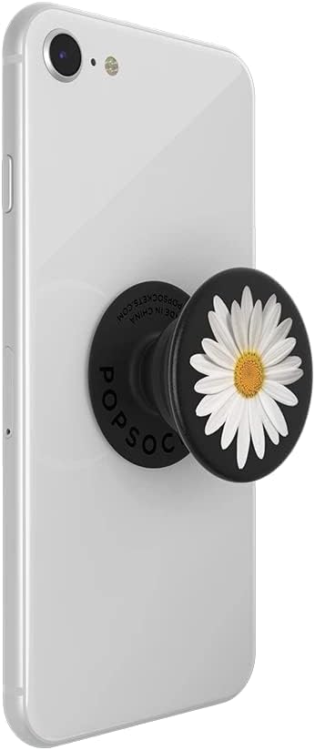 PopSockets Compatible with All Smartphones and Tablets, Nintendo Switch, Kindle E - reader, Ipad PopGrip - Expanding Stand and Grip with Swappable Top - White Daisy, Water proof - Amazing Gadgets Outlet