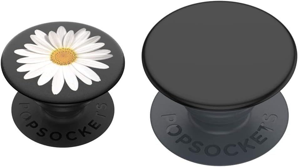 PopSockets Compatible with All Smartphones and Tablets, Nintendo Switch, Kindle E - reader, Ipad PopGrip - Expanding Stand and Grip with Swappable Top - White Daisy, Water proof - Amazing Gadgets Outlet