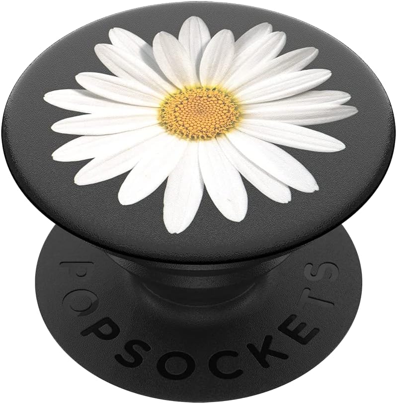 PopSockets Compatible with All Smartphones and Tablets, Nintendo Switch, Kindle E - reader, Ipad PopGrip - Expanding Stand and Grip with Swappable Top - White Daisy, Water proof - Amazing Gadgets Outlet