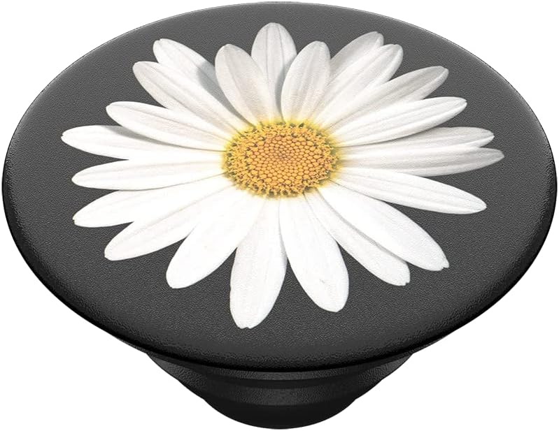 PopSockets Compatible with All Smartphones and Tablets, Nintendo Switch, Kindle E - reader, Ipad PopGrip - Expanding Stand and Grip with Swappable Top - White Daisy, Water proof - Amazing Gadgets Outlet