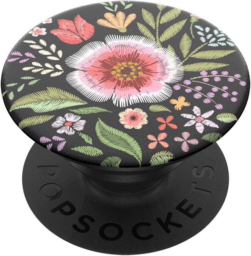 PopSockets: PopGrip Nintendo Switch, Kindle E - reader, Ipad Expanding Stand and Grip with a Swappable Top for Phones & Tablets - Flower Flair, Water proof - Amazing Gadgets Outlet