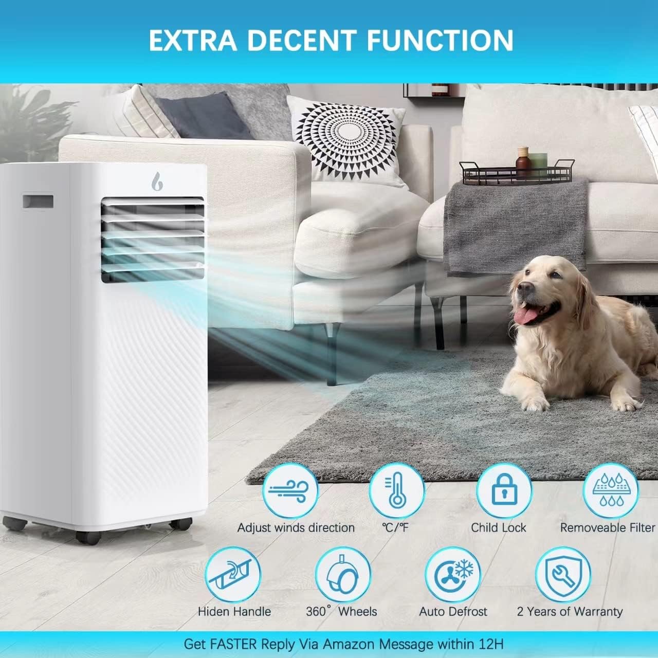 Portable Air Conditioner 7000 BTU Air Conditioning Unit with 4 - in - 1 Function, Air Cooling, Ventilation, Dehumidifying and Sleep Mode with 24H Timer, Window Venting Kit Included - Portable AC Unit - Amazing Gadgets Outlet