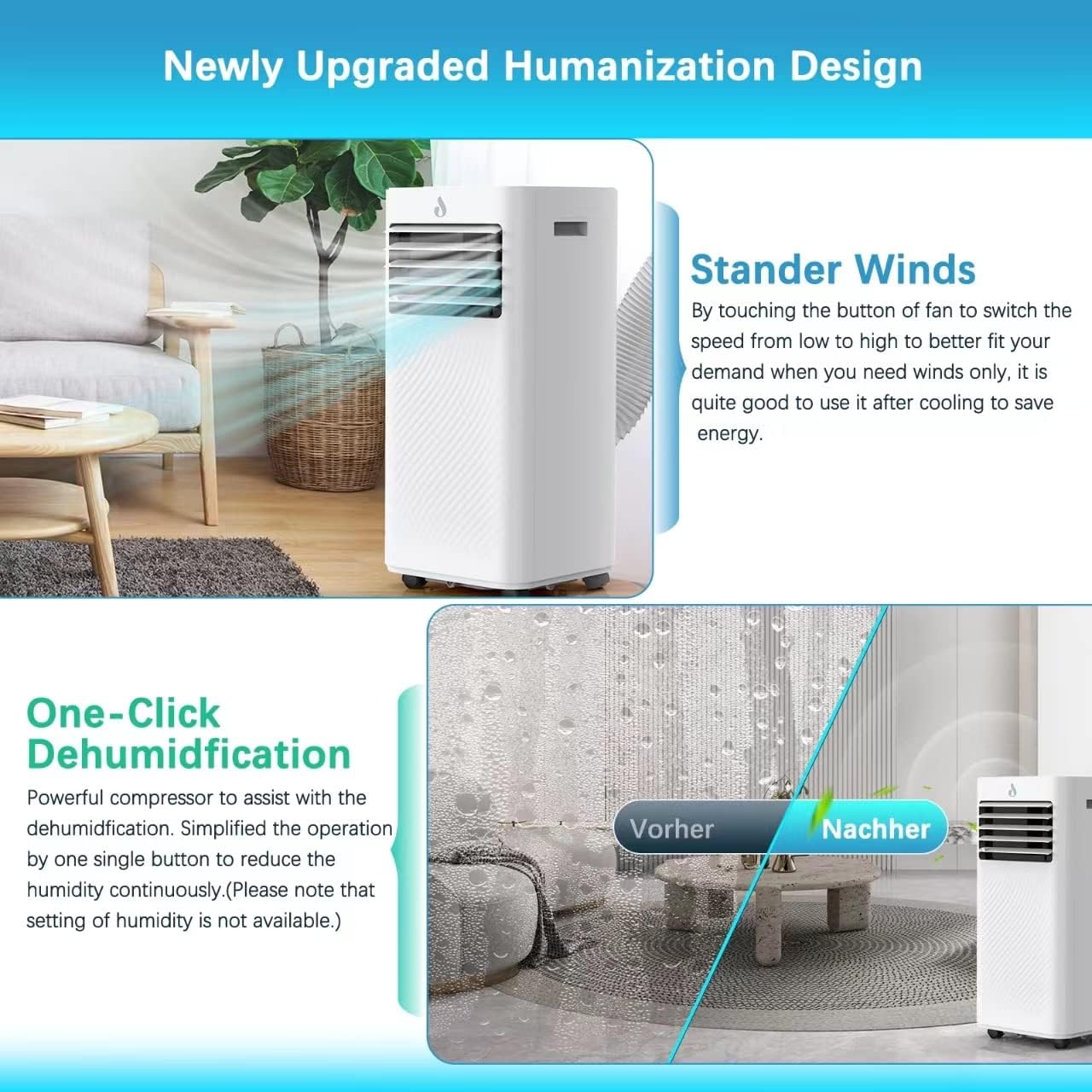 Portable Air Conditioner 7000 BTU Air Conditioning Unit with 4 - in - 1 Function, Air Cooling, Ventilation, Dehumidifying and Sleep Mode with 24H Timer, Window Venting Kit Included - Portable AC Unit - Amazing Gadgets Outlet