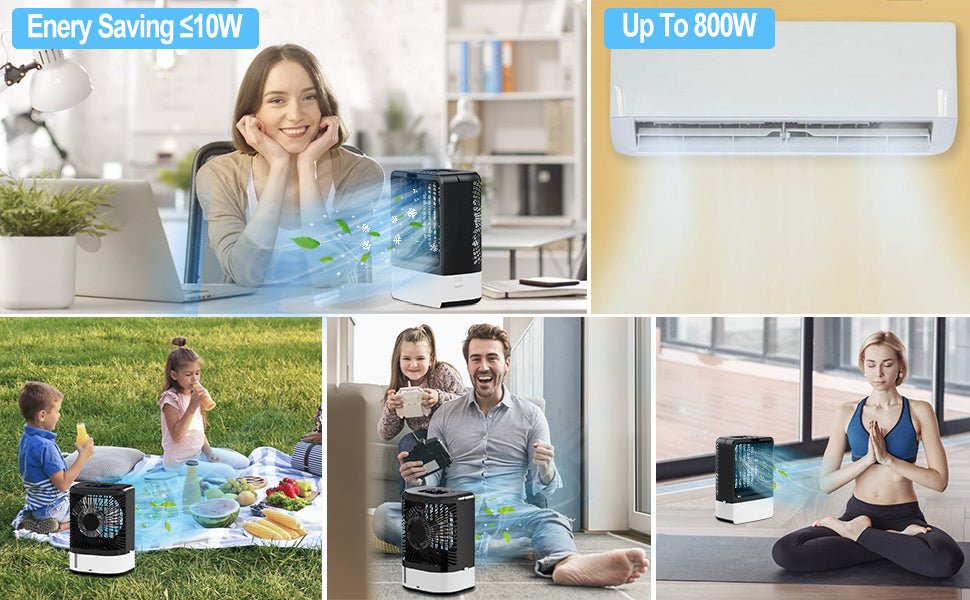 Portable Air Conditioner - Air Conditioning Unit, Air Cooler, Mini Air Conditioner with 4000mAh Battery Remote Control for Home Outdoors - Amazing Gadgets Outlet