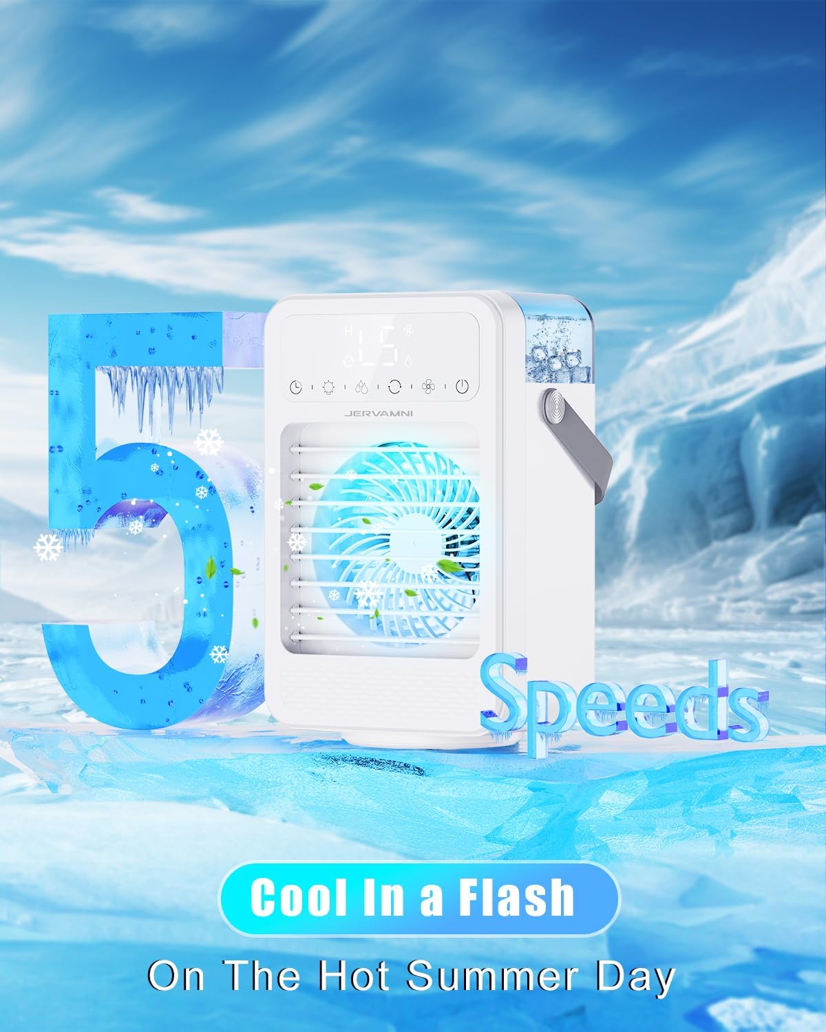 Portable Air Conditioner, Air Cooler with 90° Oscillation, All - in - 1 Mini Air Conditioner, Air Cooling Fan with Timer 1 - 8H, 5 Wind Speeds, 2 Spray Modes, for Home, Office, Bedroom   Import  Single ASIN  Import  Multiple ASIN ×Product customization - Amazing Gadgets Outlet