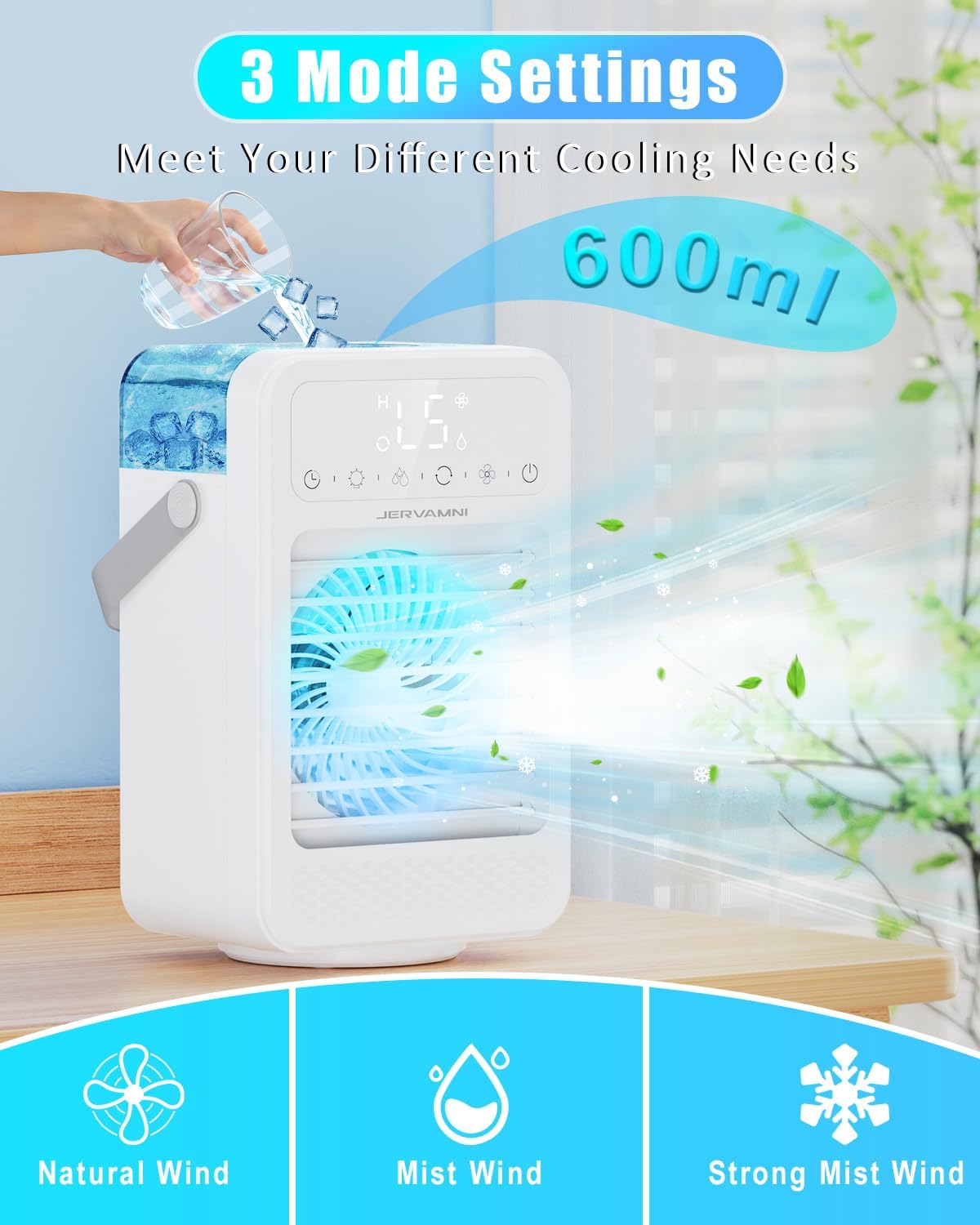 Portable Air Conditioner, Air Cooler with 90° Oscillation, All - in - 1 Mini Air Conditioner, Air Cooling Fan with Timer 1 - 8H, 5 Wind Speeds, 2 Spray Modes, for Home, Office, Bedroom   Import  Single ASIN  Import  Multiple ASIN ×Product customization - Amazing Gadgets Outlet