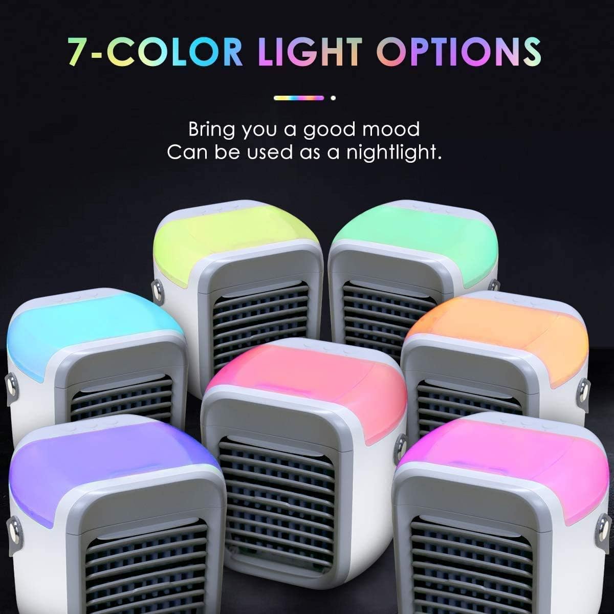 Portable Air Conditioner Personal Ultra Mini Cooler 3 in 1 Conditioners for Home Compact Evaporative Mobile Small Con Humidifier Wind Speed Aircon Unit Fan with Water Tank Office Gray - Amazing Gadgets Outlet