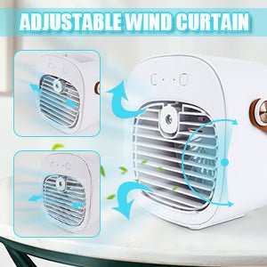 Portable Air Cooler, Mini Personal Air Conditioner, 2 in 1 Small Evaporative Coolers with Handle/Humidifier/ 3 Speeds Desktop Ice Cube Cooling Fan for Travel, Office and Bedroom - Amazing Gadgets Outlet