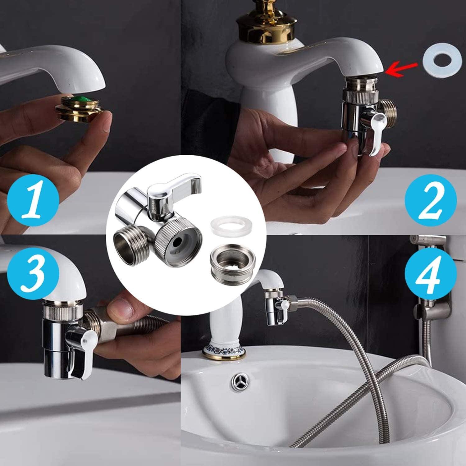 Portable Bidet Sprayer Kit - with Tap Diverter and Faucet Adapter for Kitchen Sink Faucet or Bathroom, Include 59" Hose and Hook up for Feminine Hygiene, Pet Shower   Import  Single ASIN  Import  Multiple ASIN ×Product customization Genera - Amazing Gadgets Outlet