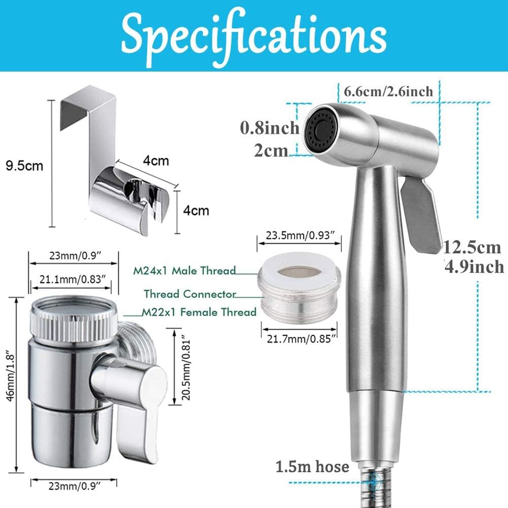 Portable Bidet Sprayer Kit - with Tap Diverter and Faucet Adapter for Kitchen Sink Faucet or Bathroom, Include 59" Hose and Hook up for Feminine Hygiene, Pet Shower   Import  Single ASIN  Import  Multiple ASIN ×Product customization Genera - Amazing Gadgets Outlet