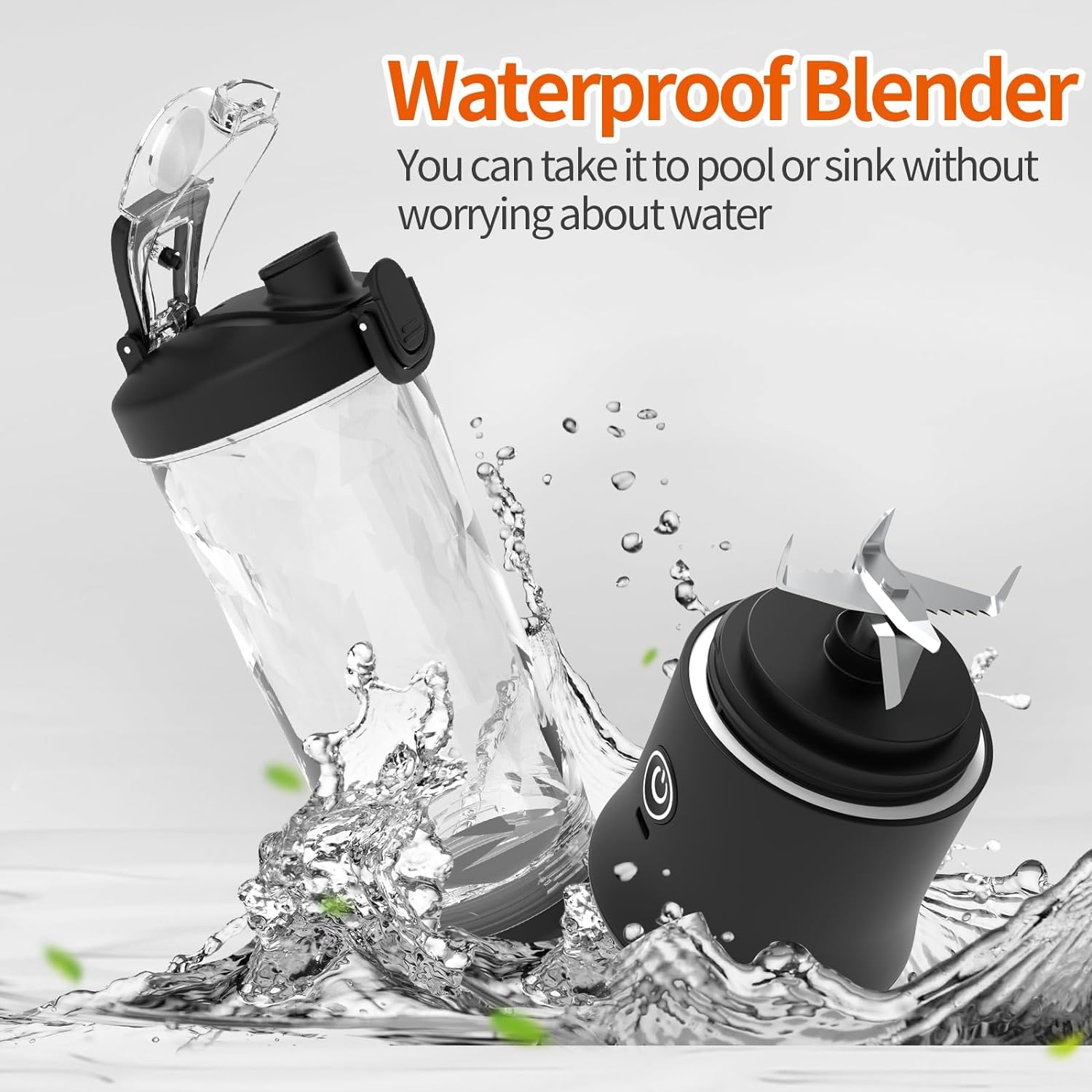 Portable Blender Smoothie Maker for Shakes and Smoothies,Vaeqozva 600ml Personal Blender,270W Mini Blender USB Rechargeable with 6 Blades,Smoothie Blender on the Go Cup for Travel Sports Office,Black - Amazing Gadgets Outlet