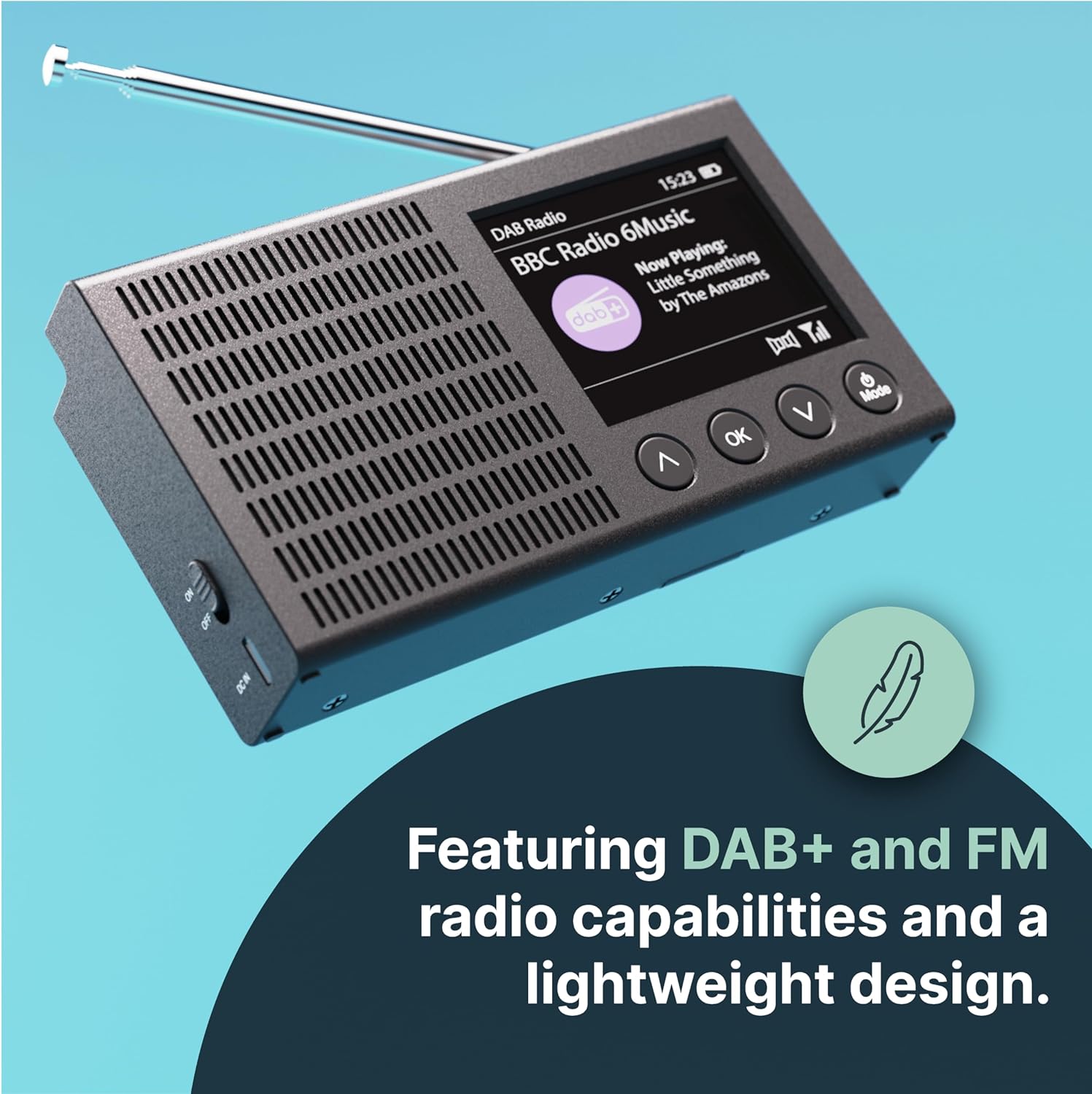 Portable Bluetooth DAB/DAB+ Radio | Rechargeable Battery Pocket Radio with 11 Hours Playback | FM Radio, Dual Alarm, 20 Presets, and Full Colour LED Display | USB, Headphone Jack | MAJORITY Eddington - Amazing Gadgets Outlet