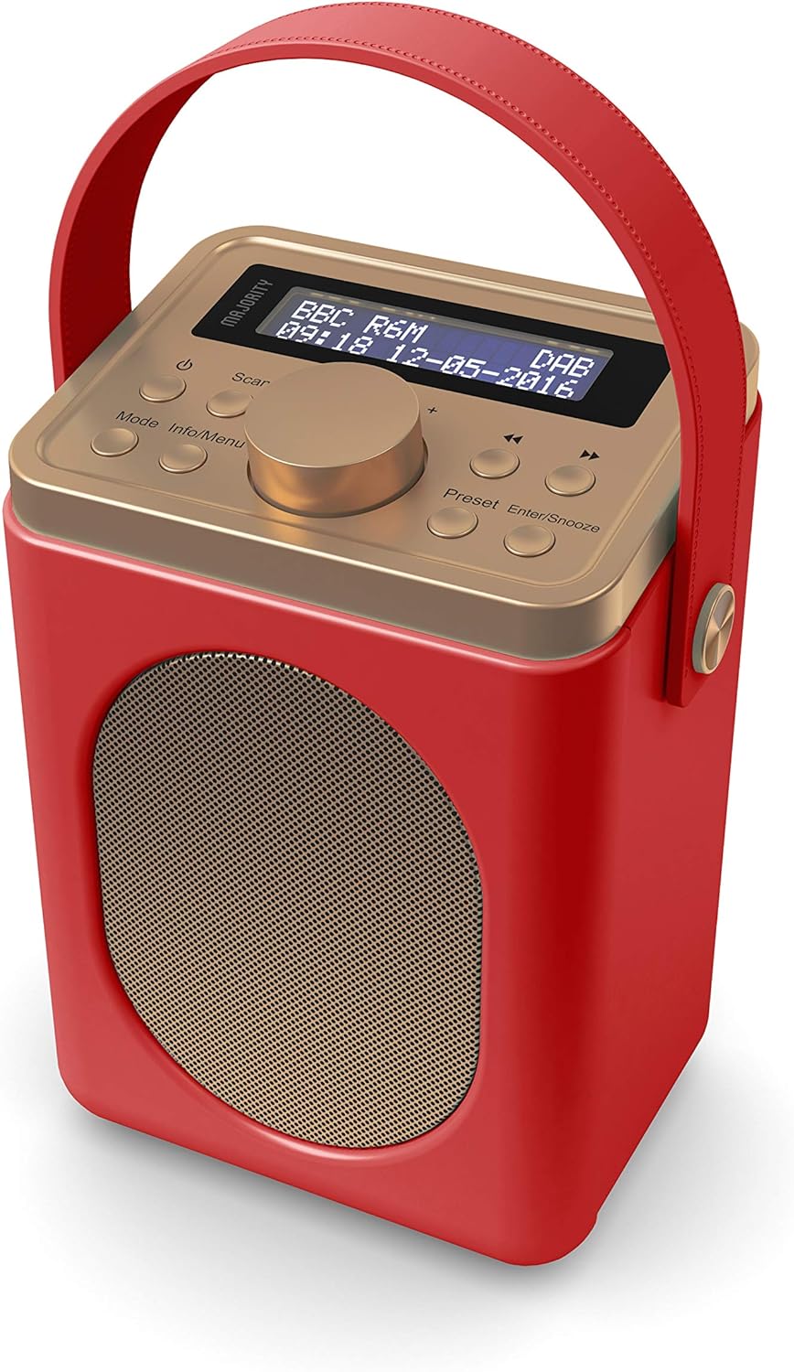 Portable DAB+ Radio with Bluetooth | 15 Hour Battery Playback and Mains Powered | Dual Alarm & Snooze Function| 20+ Presets, LED Display, FM, Headphone Jack | MAJORITY Little Shelford (Cream) - Amazing Gadgets Outlet