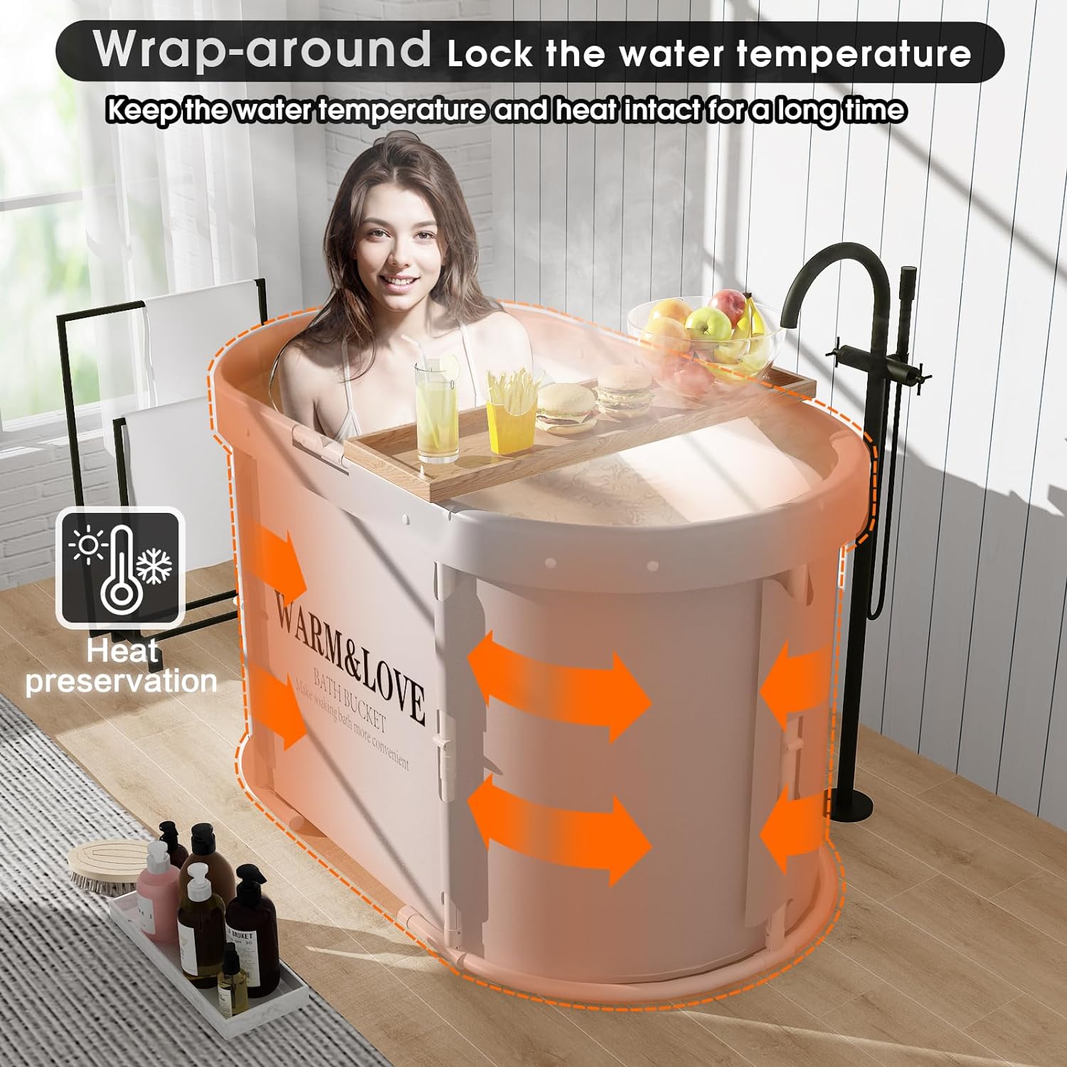 Portable Foldable Bathtub for Adults, Soaking Bathtub for Hot Bath and Ice Bath, Bathroom Freestanding Bathtubs for Shower (Grayish White, Ellipse - 95X56X55cm)   Import  Single ASIN  Import  Multiple ASIN ×Product customization General De - Amazing Gadgets Outlet