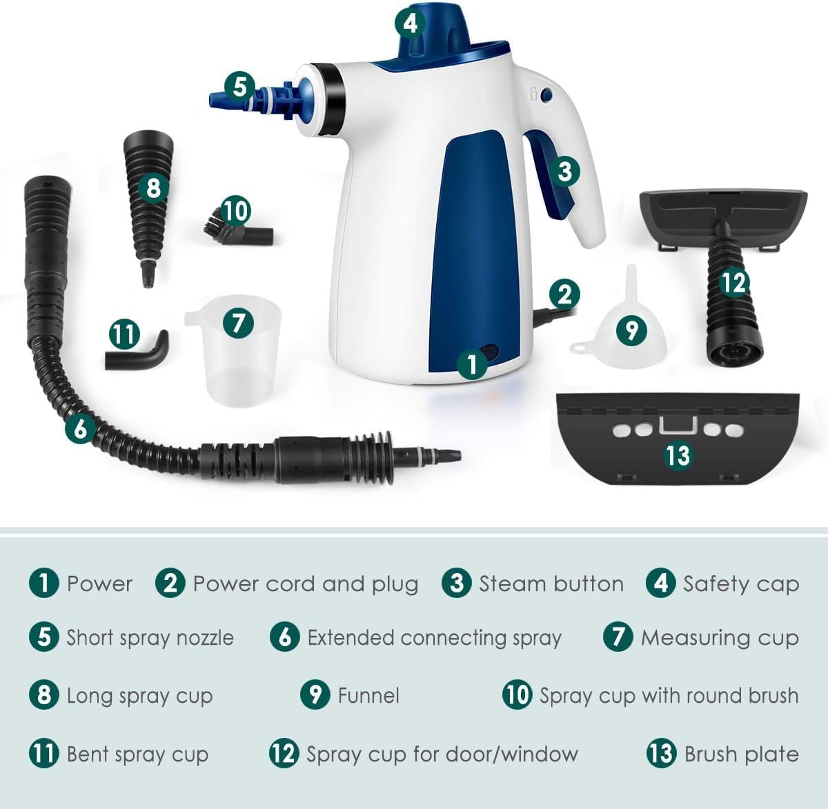 Portable Steam Cleaner, Hand Held Steam Cleaners for cleaning house, Multifunctional Handheld Steam Cleaner, 11 - Piece Accessory Kit for Sofa, Carpets, Upholstery, Floor, Bathroom, Mattress and More   Import  Single ASIN  Import  Multiple ASIN ×Pr - Amazing Gadgets Outlet