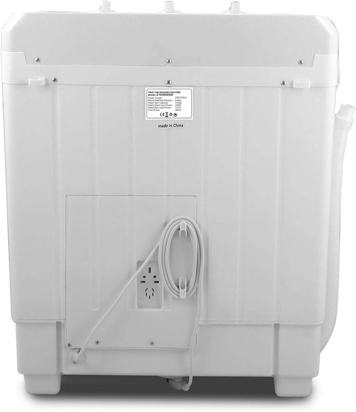 Portable Twin Tub Washing Machine 8.5 KG Total Capacity Washer And Spin Dryer Combo Compact For Camping Dorms Apartments College Rooms 6.5KG Washer 2 KG Drying Black&White - Amazing Gadgets Outlet