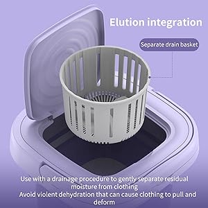 Portable Washing Machine, Foldable Mini Small Washer for Baby Clothes, Underwear or Small Items, Washing Machine with Drain Basket for Travelling, Camping, Apartment, Dorm, Purple - Amazing Gadgets Outlet