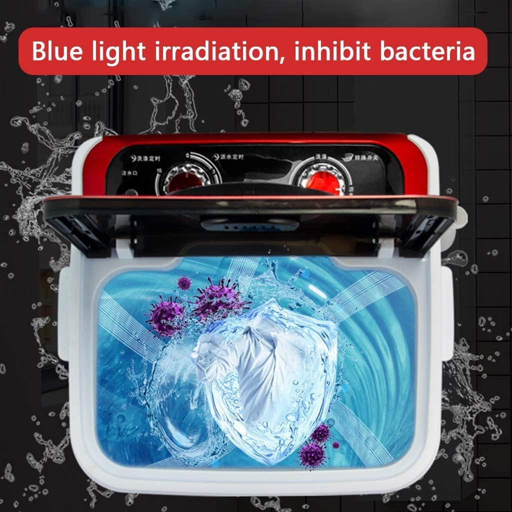 Portable Washing Machine, Small Household Elution Integrated With Drying Semi - automatic Large - capacity Dormitory Single Barrel, 4.6kg Large - capacity Blue Light Antibacterial - Amazing Gadgets Outlet