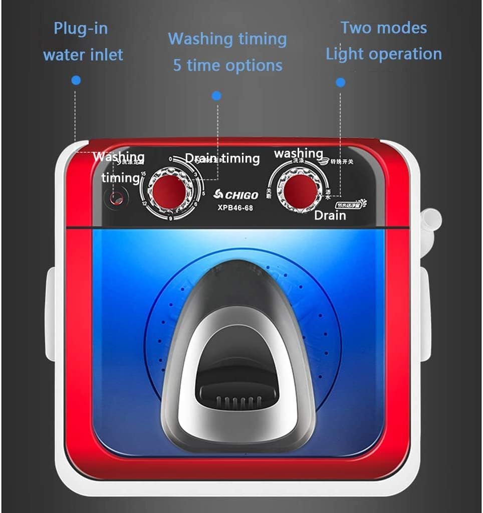 Portable Washing Machine, Small Household Elution Integrated With Drying Semi - automatic Large - capacity Dormitory Single Barrel, 4.6kg Large - capacity Blue Light Antibacterial - Amazing Gadgets Outlet