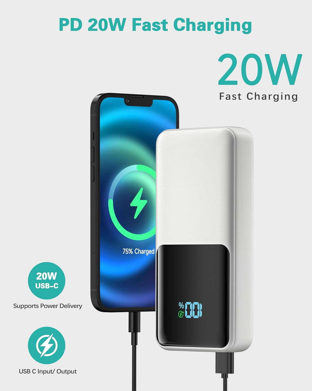 Power Bank 46800mAh Huge External Battery Pack, Portable Charger Fast Charging PD20W & QC3.0 USB C Input/Output, 4 Charging ports, LED Digital Display, Compatible for iPhone, Samsung, Tablet - Amazing Gadgets Outlet