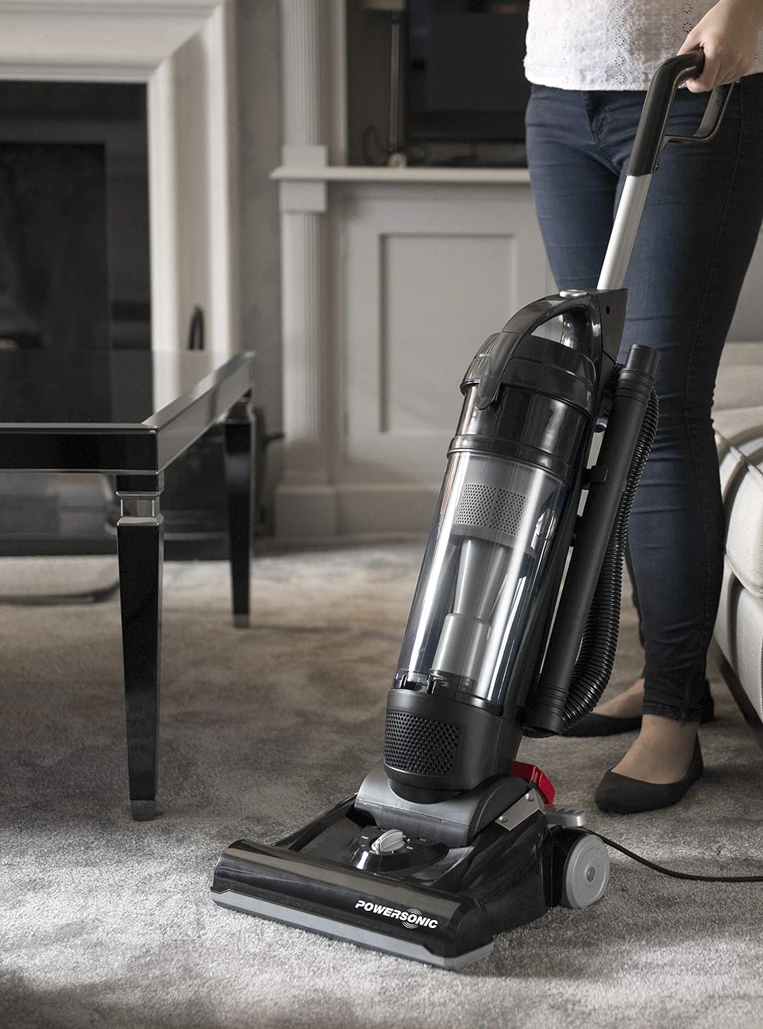 Powersonic Powerful Lightweight Bagless Upright Vacuum Cleaner Hoover 800w Black - Amazing Gadgets Outlet