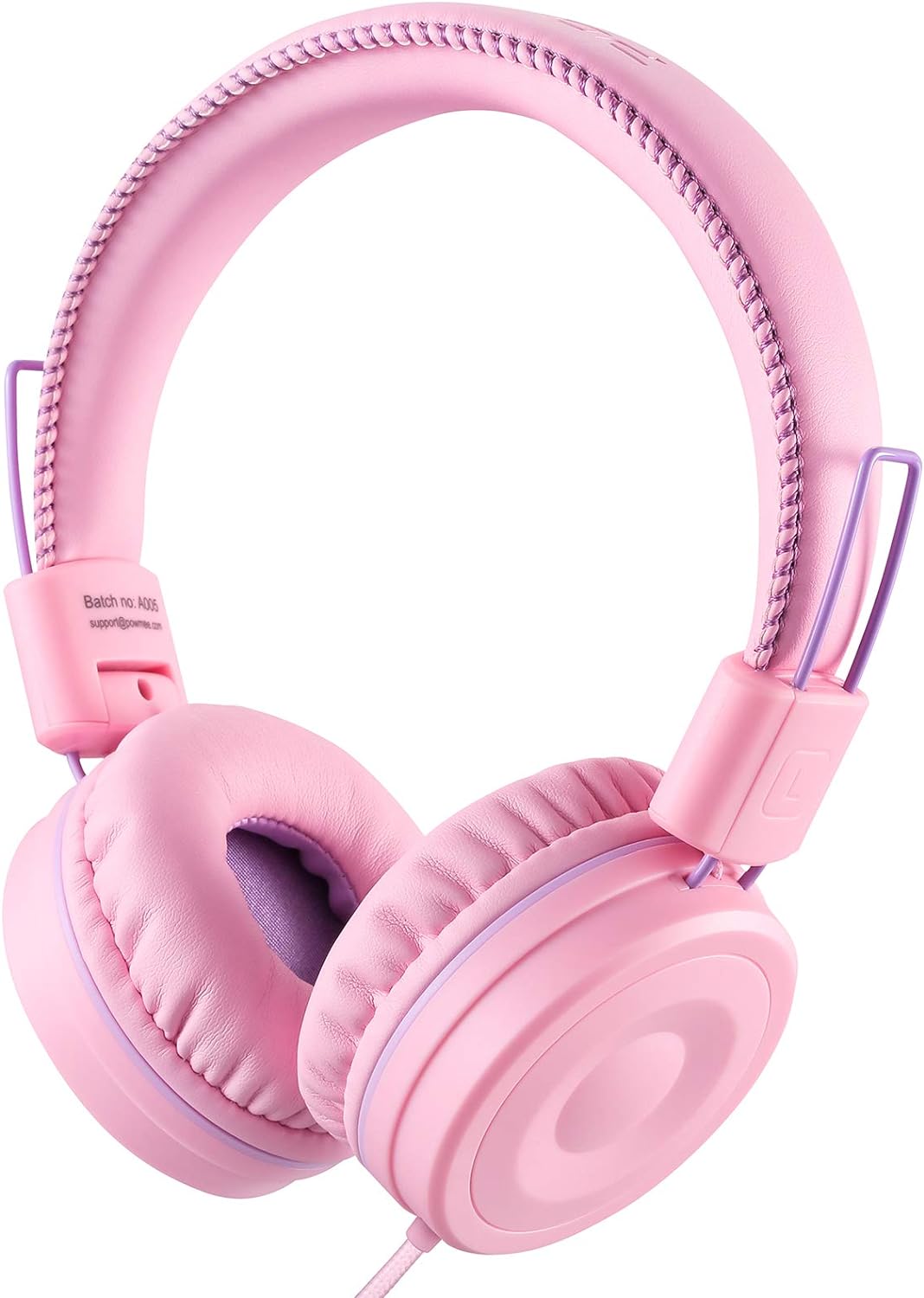 POWMEE M1 Kids Headphones Wired Headphone for Kids,Foldable Adjustable Stereo Tangle - Free,3.5MM Jack Wire Cord On - Ear Headphone for Children (Pink) (Pink) - Amazing Gadgets Outlet