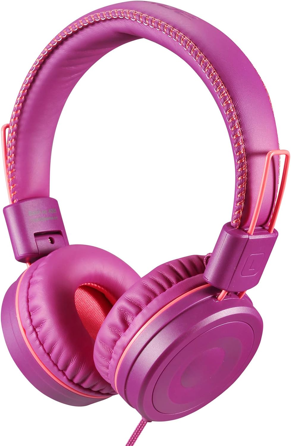 POWMEE M1 Kids Headphones Wired Headphone for Kids,Foldable Adjustable Stereo Tangle - Free,3.5MM Jack Wire Cord On - Ear Headphone for Children (Pink) (Pink) - Amazing Gadgets Outlet