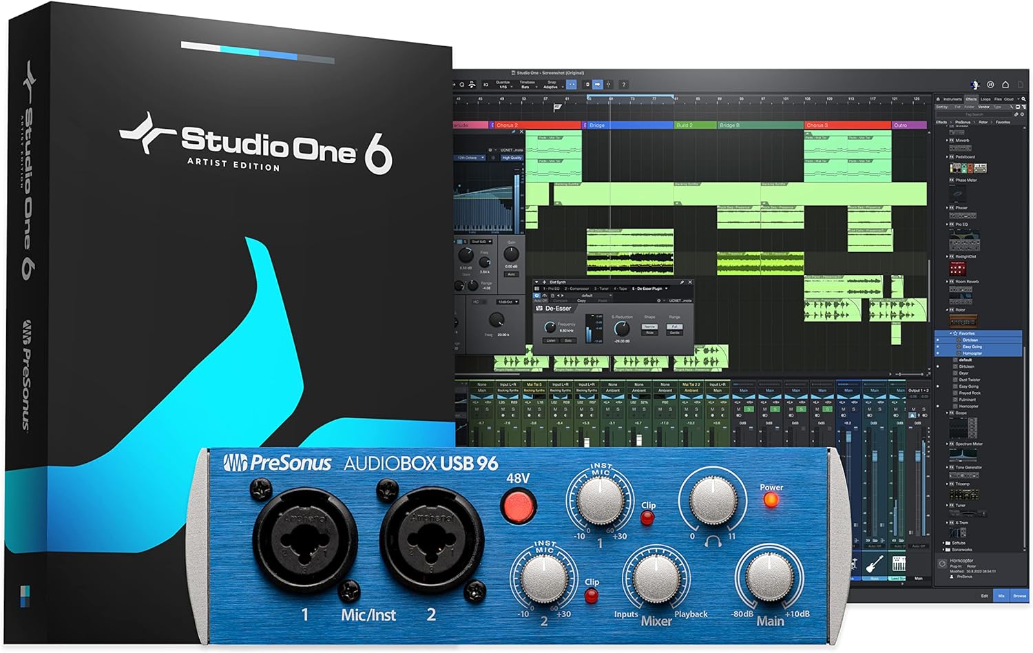 PreSonus AudioBox 96 - USB, Audio interface, For Recording, Streaming, Podcasting with Software Bundle including Studio One Artist, Ableton Live Lite DAW, 25th Anniversary Edition - Amazing Gadgets Outlet