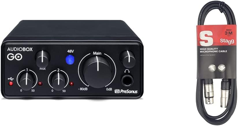 PreSonus AudioBox GO, USB - C, Audio Interface, For Music Production with Studio One DAW Recording Software, Music Tutorials, Sound Samples and Virtual Instruments - Amazing Gadgets Outlet