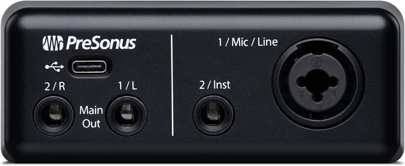 PreSonus AudioBox GO, USB - C, Audio Interface, For Music Production with Studio One DAW Recording Software, Music Tutorials, Sound Samples and Virtual Instruments - Amazing Gadgets Outlet