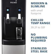 Primo Water Cooler - Bottle - Fed Deluxe Ambient and Cold Water Dispenser. Easy to set up, mains plug socket required. Ideal for home and small business use - Amazing Gadgets Outlet