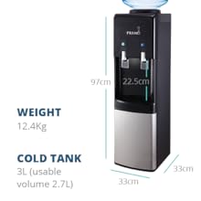 Primo Water Cooler - Bottle - Fed Deluxe Ambient and Cold Water Dispenser. Easy to set up, mains plug socket required. Ideal for home and small business use - Amazing Gadgets Outlet