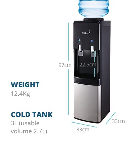 Primo Water Cooler - Bottle - Fed Deluxe Ambient and Cold Water Dispenser. Easy to set up, mains plug socket required. Ideal for home and small business use - Amazing Gadgets Outlet