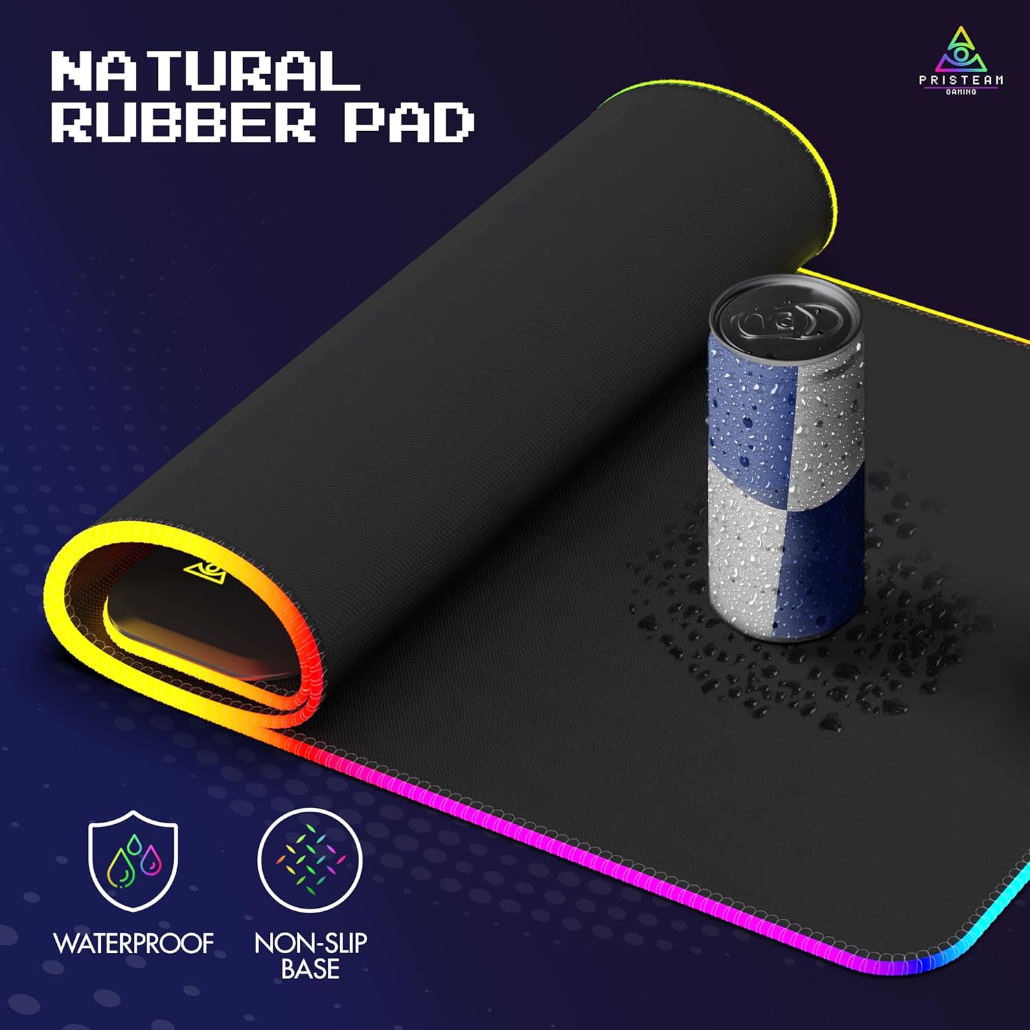 PrisTeam Gaming Wireless Charging Mouse Pad - Non - slip Rubber Gaming Mouse Pad Large 800mm X 300mm X 4mm, Stylish Led Mouse Mat With Raised 15W Wireless Charging Platform - Amazing Gadgets Outlet