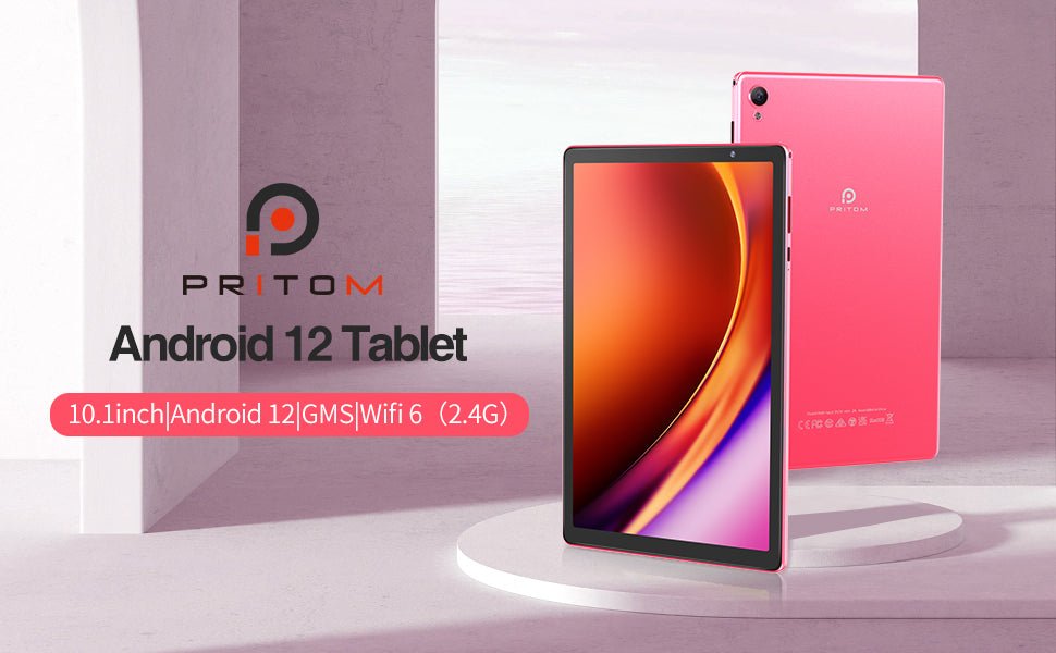 PRITOM 10 inch Android 12 Tablet,2GB RAM, 32GB ROM, 6000Mah, Expand to 512GB, Quad Core Processor, 10 inch Tablet, Android Tablets HD IPS Screen, Camera, Wi - Fi, Bluetooth, Tablet PC(Pink) - Amazing Gadgets Outlet