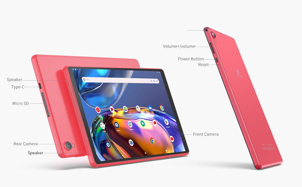 PRITOM 10 inch Android 12 Tablet,2GB RAM, 32GB ROM, 6000Mah, Expand to 512GB, Quad Core Processor, 10 inch Tablet, Android Tablets HD IPS Screen, Camera, Wi - Fi, Bluetooth, Tablet PC(Pink) - Amazing Gadgets Outlet