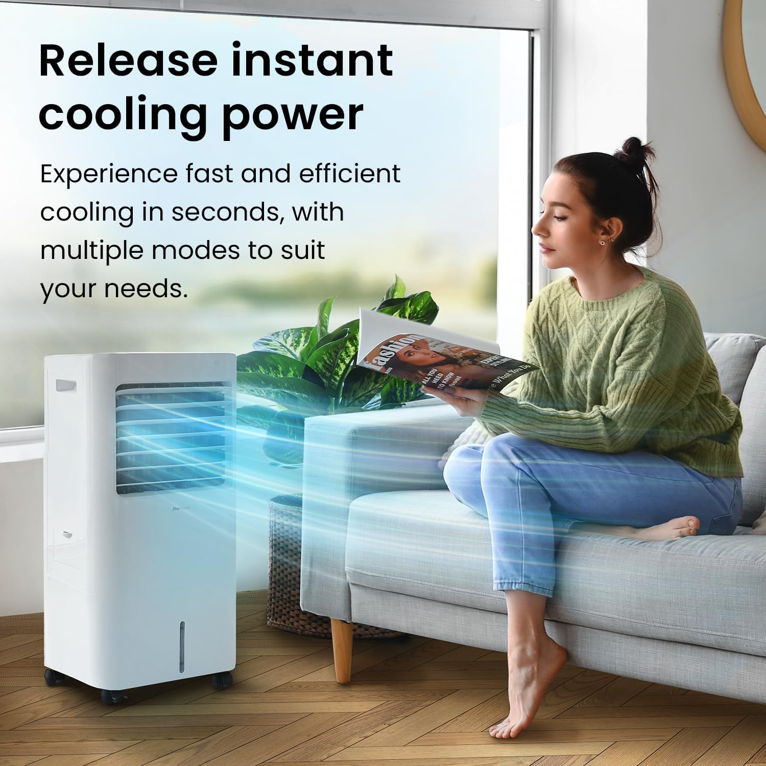 Pro Breeze 4 - in - 1 Air Cooler with 10 Litre Capacity, Remote Control, 3 Fan Speeds & LED Display. Powerful Evaporative Air Cooler with Built - in 7.5 Hour Timer & Automatic Oscillation for Home & Office - Amazing Gadgets Outlet