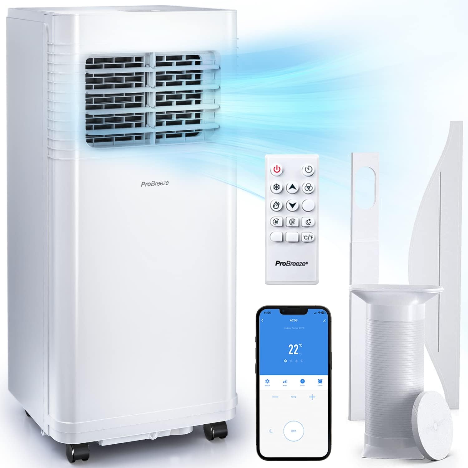 Pro Breeze 4 - in - 1 Portable Air Conditioner 9000 BTU – Smart Home WiFi Compatible - 24 Hour Timer & Window Venting Kit Included. Powerful Air Conditioning Unit with Class A Energy Efficiency Rating   Import  Single ASIN  Import  Multiple ASIN ×Pro - Amazing Gadgets Outlet