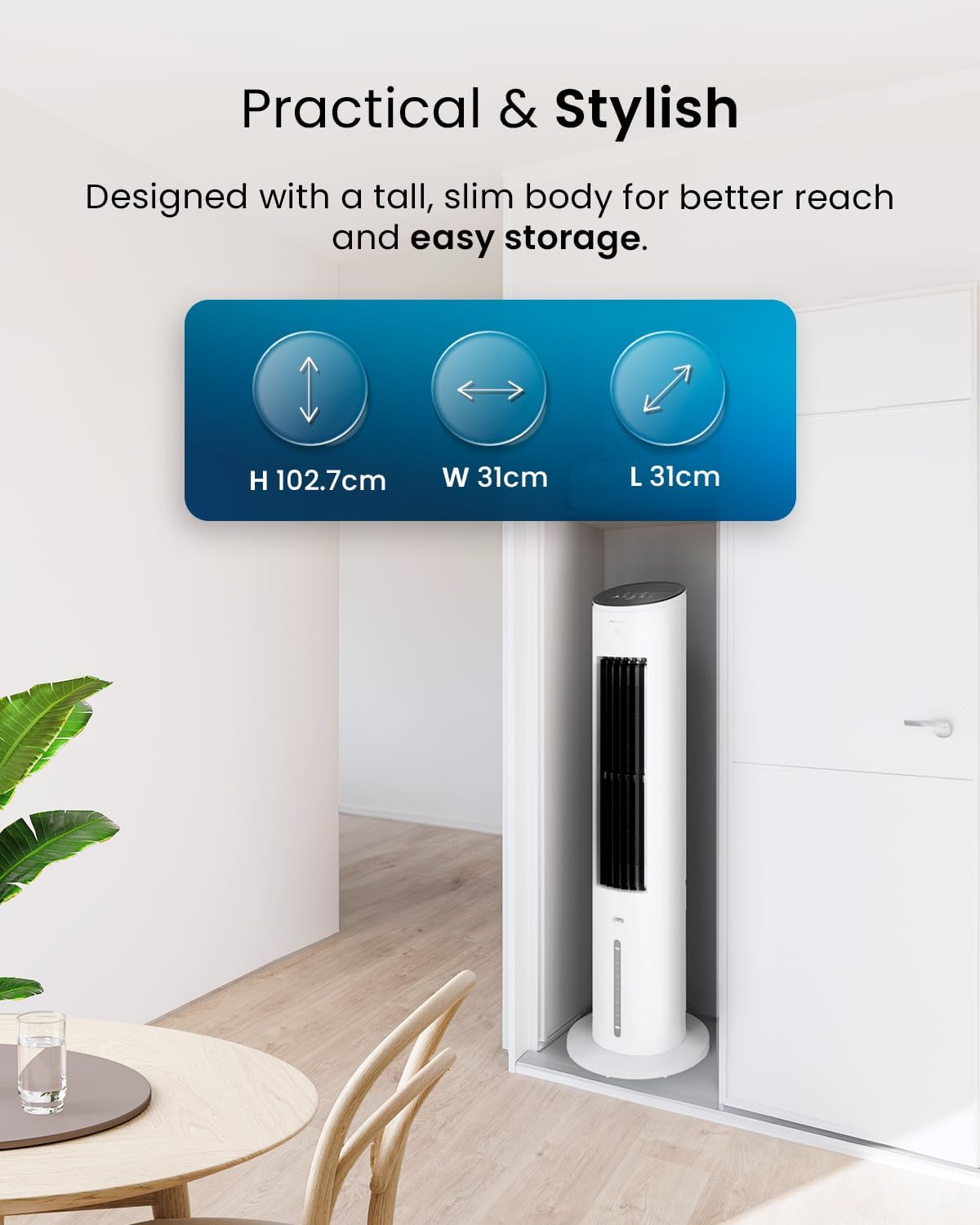 Pro Breeze® 5L Evaporative Air Cooler & Portable Tower Fan with 3 Fan Speeds, Remote Control, Automatic Oscillation, 7 - Hour Digital Timer & Sleep, Natural and Humidification Mode for Home and Office - Amazing Gadgets Outlet