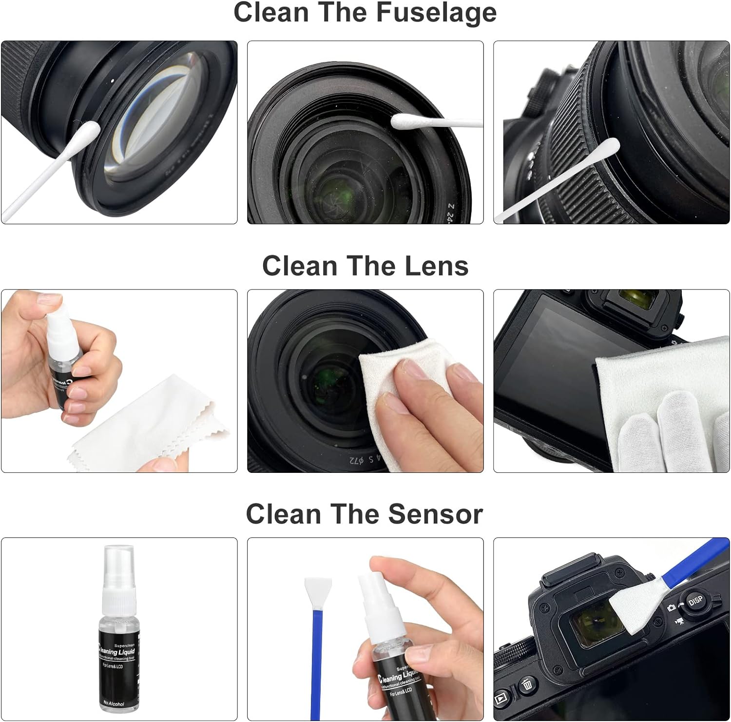 Professional Camera Cleaning Kit, DSLR Camera Cleaning Accessories with Storage Box, Screen Cleaner, Air Blower, Lens Cleaning Pen, Cleaning Brush, Cleaning Cloth, Cleaning Swabs, Gloves - Amazing Gadgets Outlet