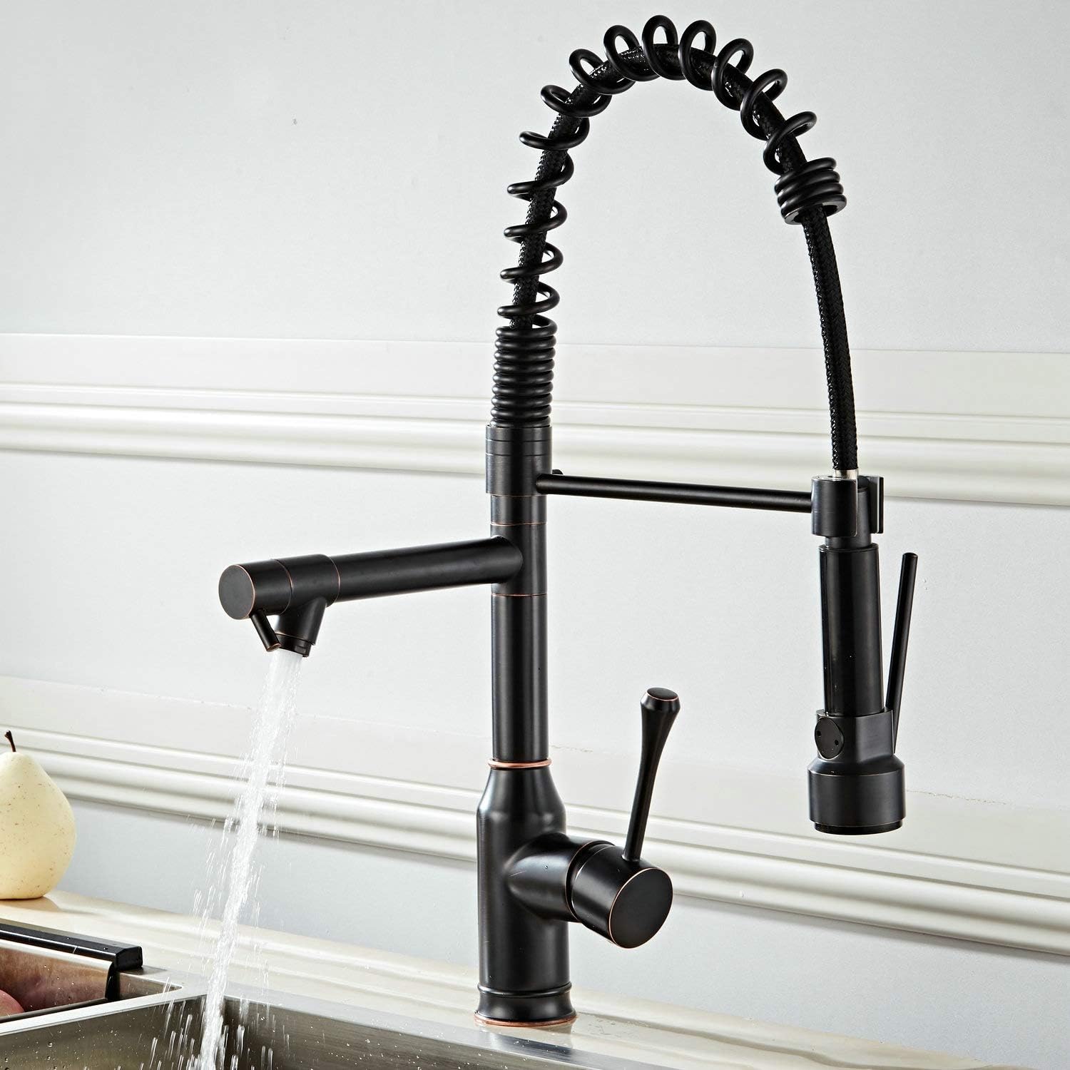 Professional High Arc Kitchen Tap with Swivel Spout，Monobloc Tap Commercial Style with Pull Down Dual Functional Nozzle,Oil Rubbed Bronze, Beelee BL7091B   Import  Single ASIN  Import  Multiple ASIN ×Product customization General Descrip - Amazing Gadgets Outlet