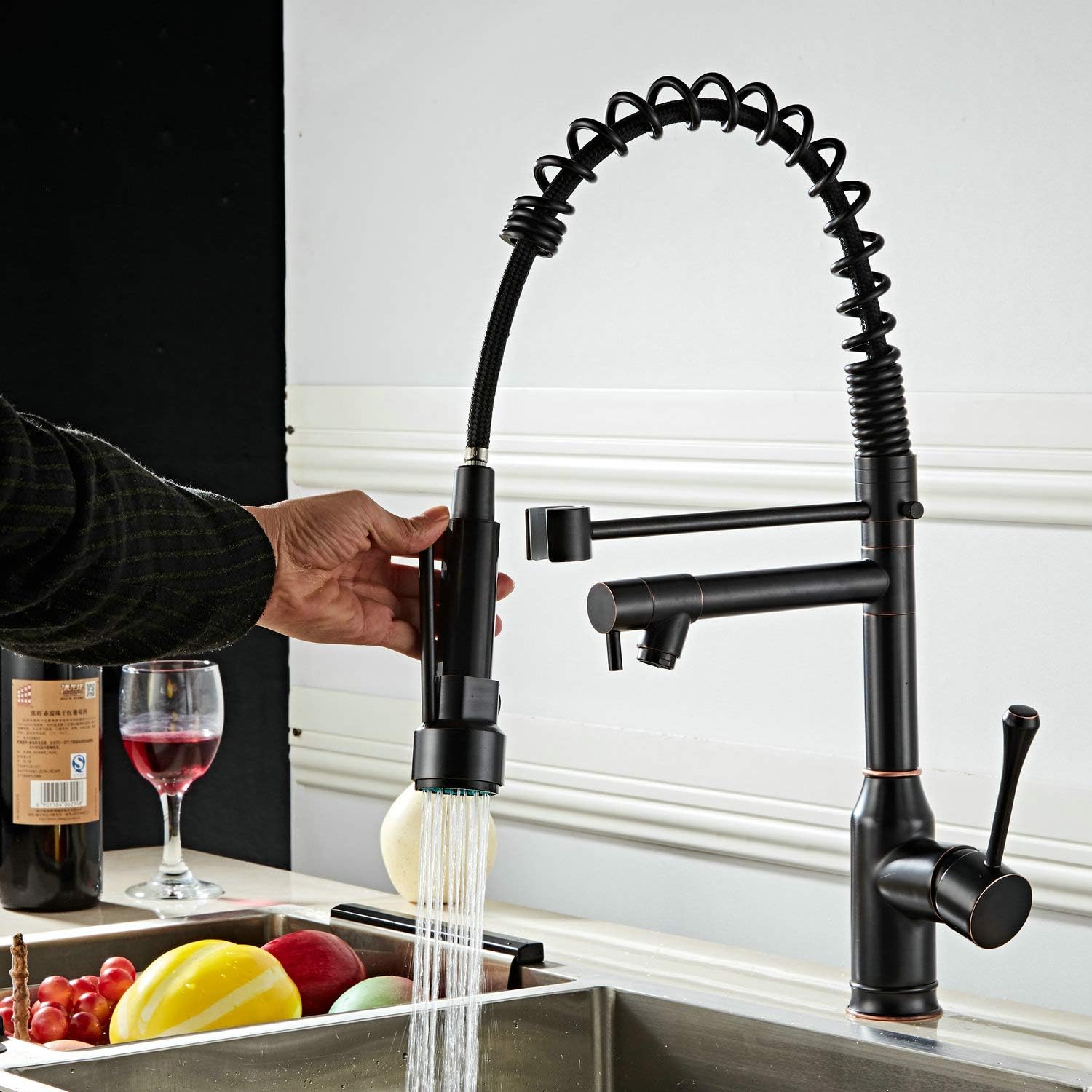 Professional High Arc Kitchen Tap with Swivel Spout，Monobloc Tap Commercial Style with Pull Down Dual Functional Nozzle,Oil Rubbed Bronze, Beelee BL7091B   Import  Single ASIN  Import  Multiple ASIN ×Product customization General Descrip - Amazing Gadgets Outlet