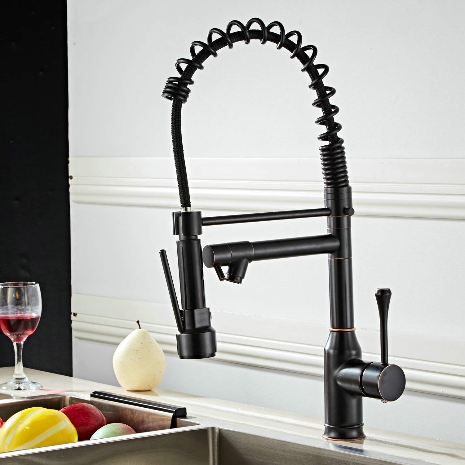 Professional High Arc Kitchen Tap with Swivel Spout，Monobloc Tap Commercial Style with Pull Down Dual Functional Nozzle,Oil Rubbed Bronze, Beelee BL7091B   Import  Single ASIN  Import  Multiple ASIN ×Product customization General Descrip - Amazing Gadgets Outlet