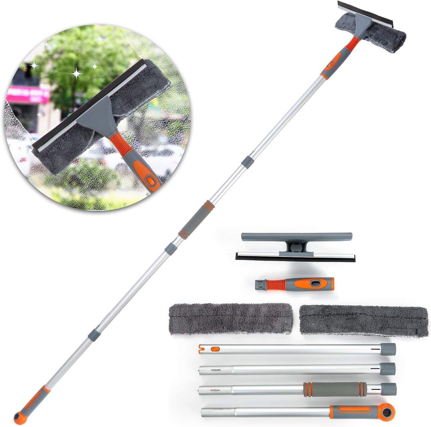 Professional Window Squeegee Cleaner, Equipment Kit Shower Squeegee 158cm Telescopic Window Washing Equipment with Bendable Head,and Aluminium Cleaning Tools for Indoor/Outdoor High Window   Import  Single ASIN  Import  Multiple ASIN ×Product cus - Amazing Gadgets Outlet