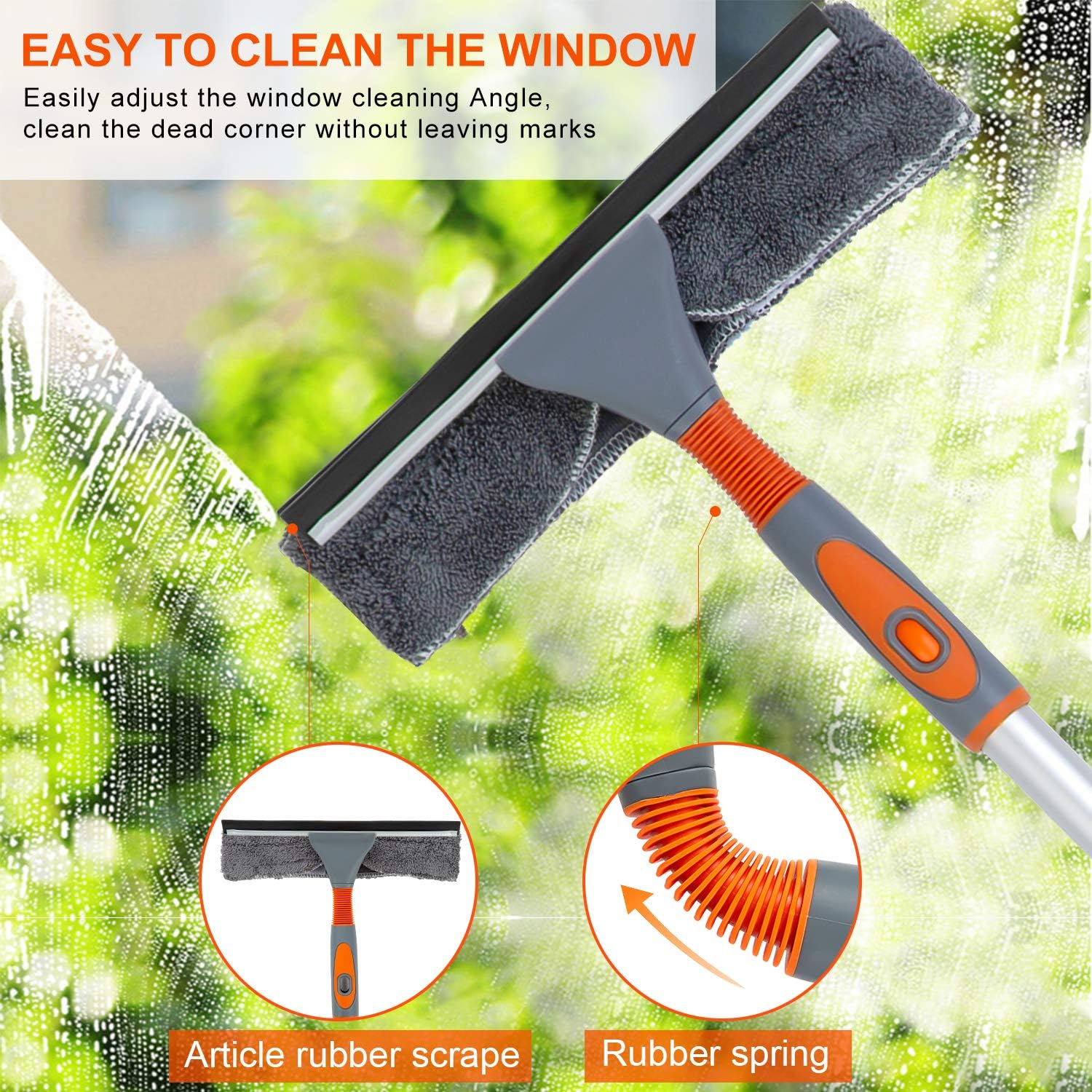 Professional Window Squeegee Cleaner, Equipment Kit Shower Squeegee 158cm Telescopic Window Washing Equipment with Bendable Head,and Aluminium Cleaning Tools for Indoor/Outdoor High Window   Import  Single ASIN  Import  Multiple ASIN ×Product cus - Amazing Gadgets Outlet