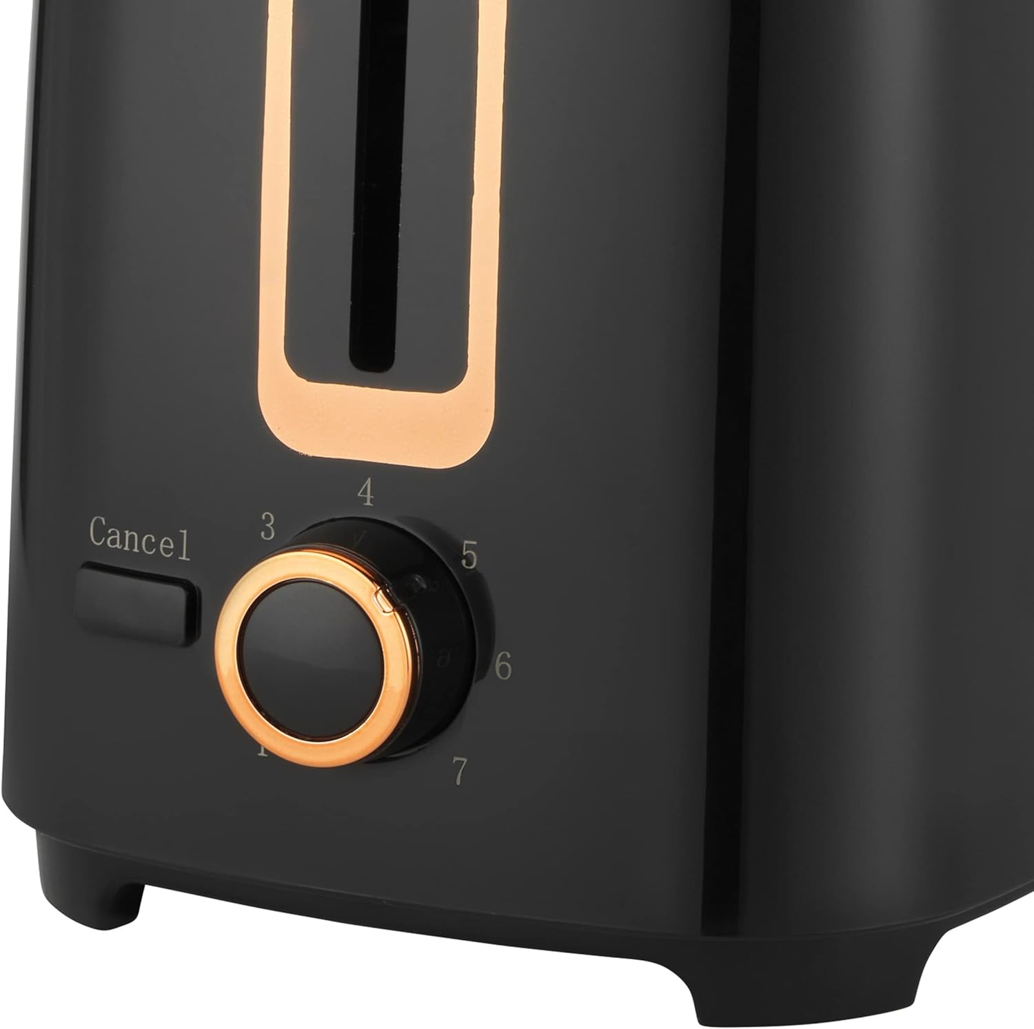 Progress EK5037P 2 - Slice Toaster – Black & Rose Gold Compact Design Toaster, Adjustable 7 Timer Browning Settings, Easy Clean Removable Crumb Tray, Cancel Function, Built - In Cord Storage, 700 W - Amazing Gadgets Outlet